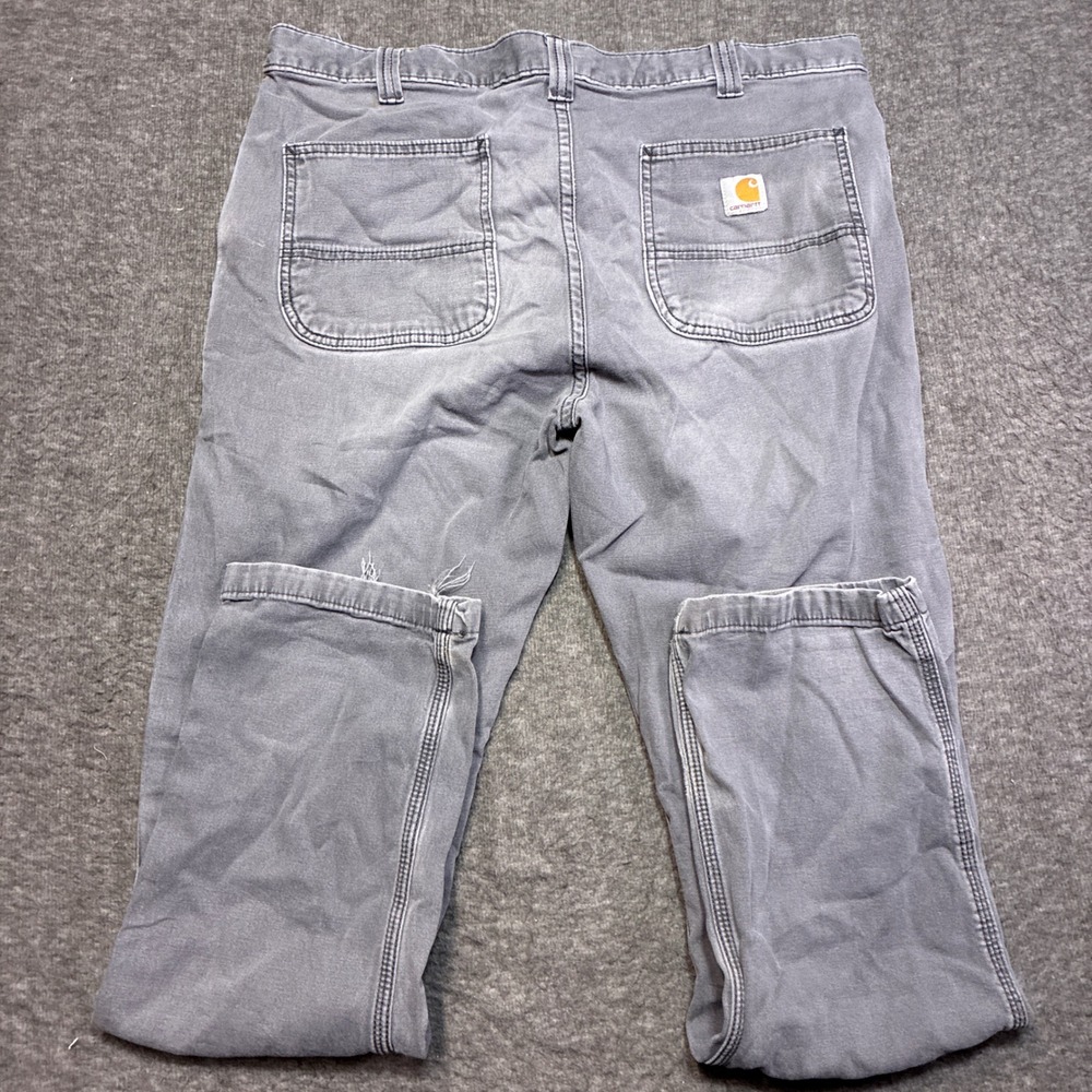 Carhartt 102821 Straight Fit Pants Mens 36x32 Gray Rugged Flex Work Trousers
